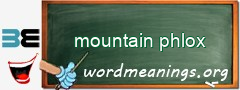 WordMeaning blackboard for mountain phlox